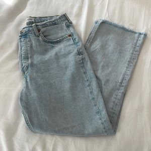 ZARA High Rise Ankle Straight Light Wash Jean